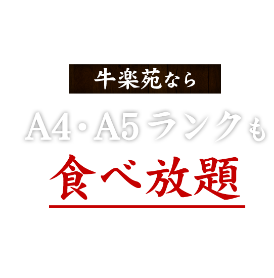 牛楽苑ならA4・A5ランクも食べ放題